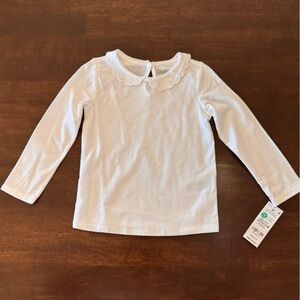 OshKosh B'gosh Scalloped White Long Sleeve Tee